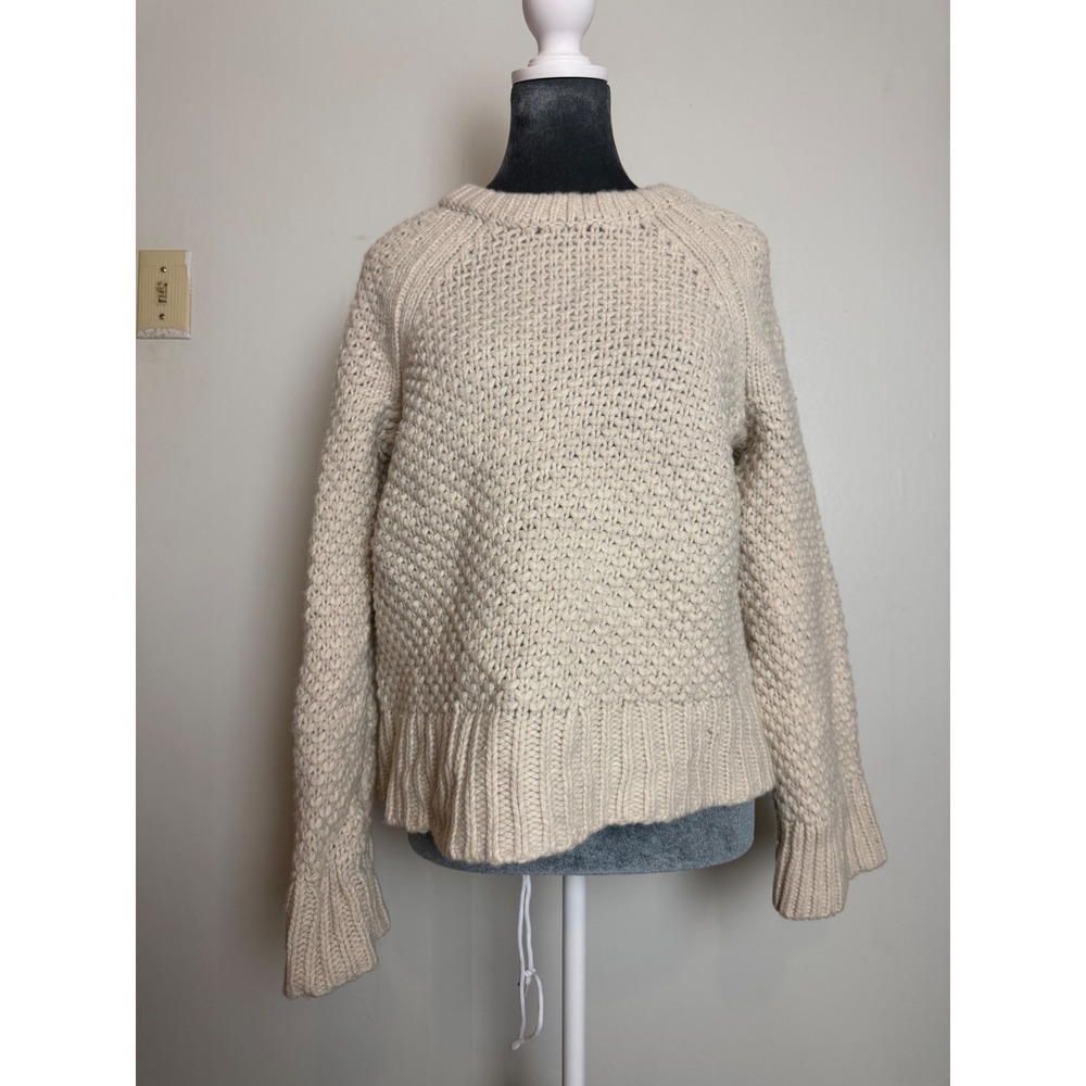 Banana Republic 100% Merino Wool Chunky Knit Sweater cable fisherman  coastal S